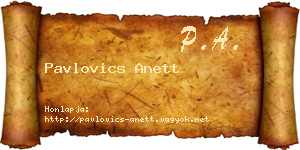 Pavlovics Anett névjegykártya