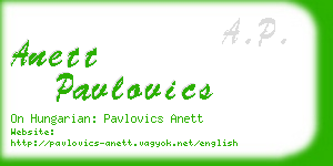 anett pavlovics business card